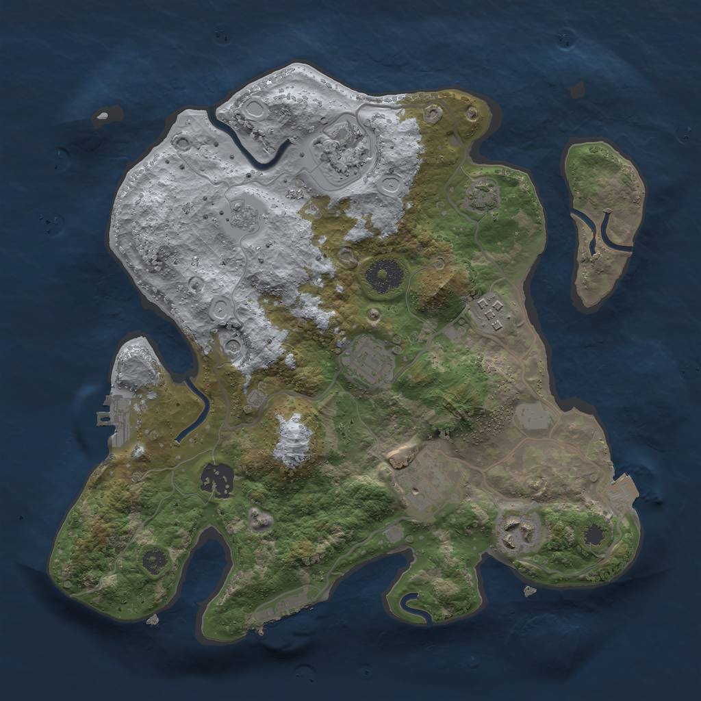 Rust Map: Procedural Map, Size: 3000, Seed: 857, 14 Monuments