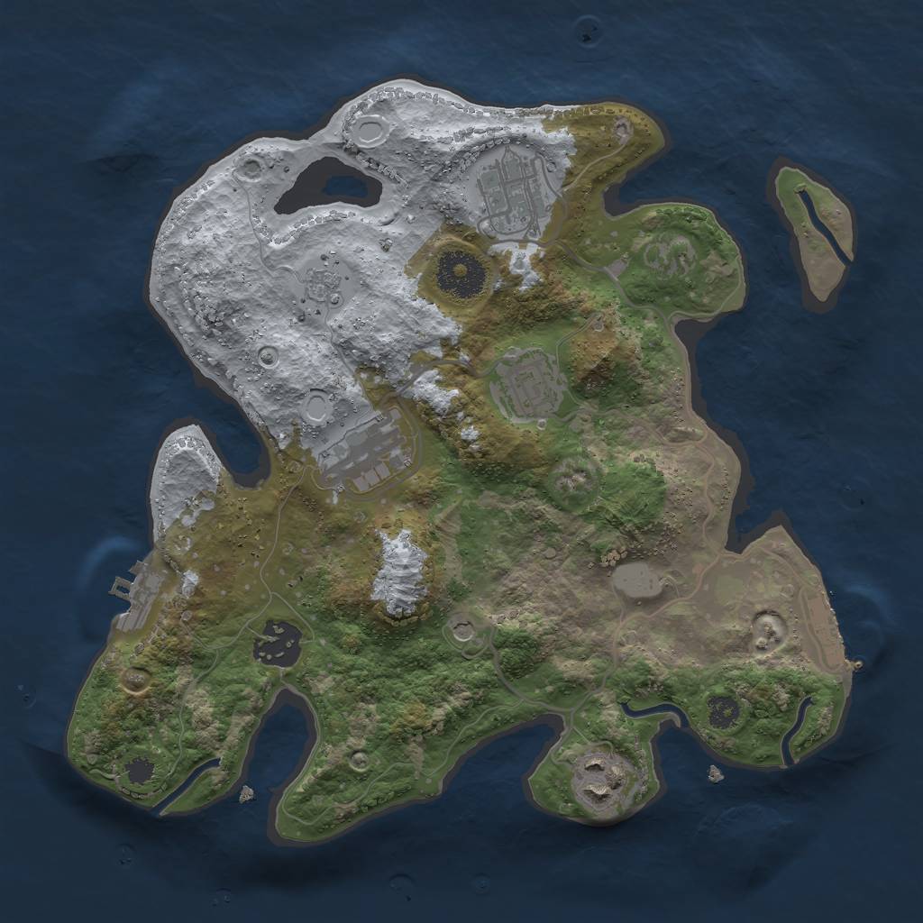 Rust Map: Procedural Map, Size: 2888, Seed: 857, 12 Monuments
