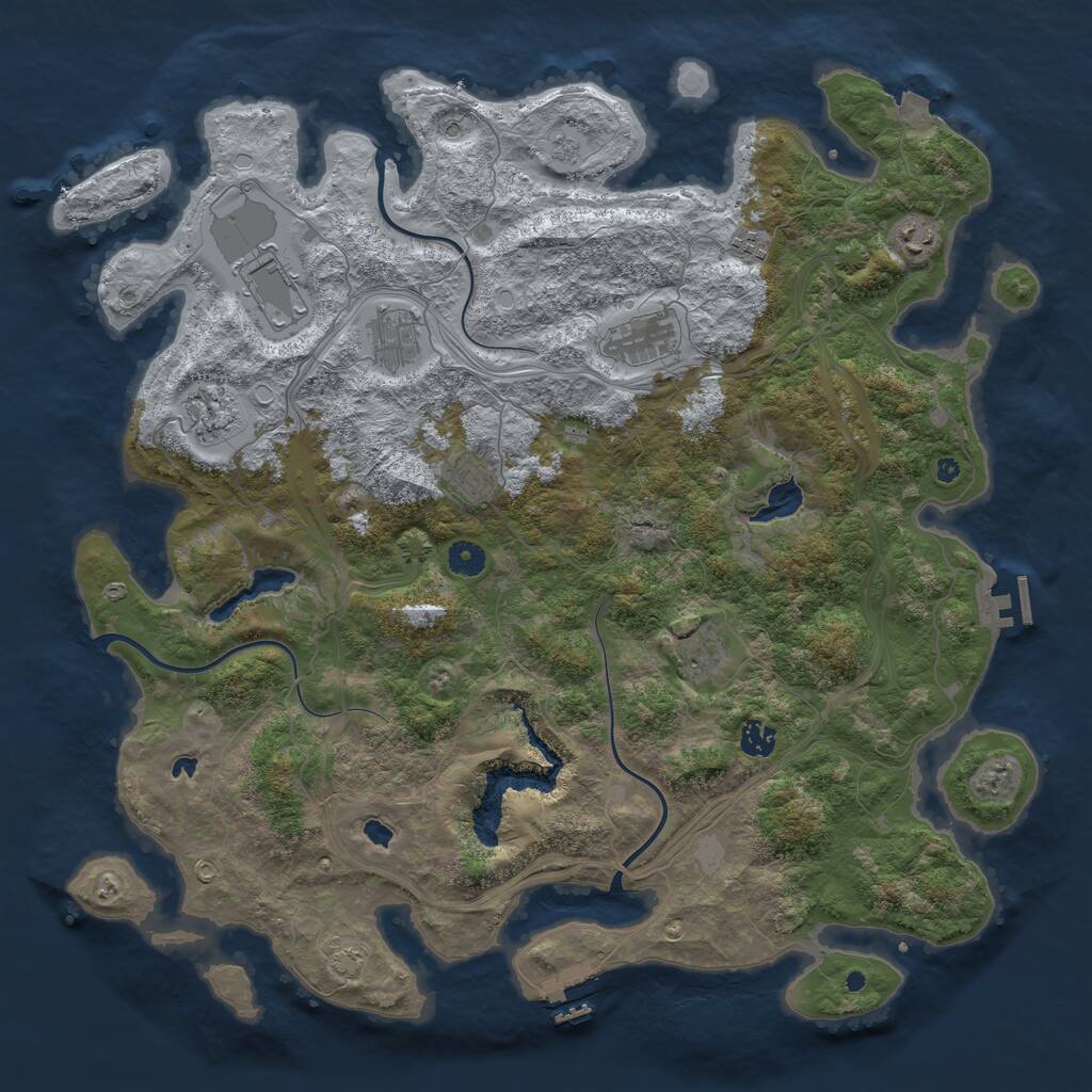 Rust Map: Procedural Map, Size: 4500, Seed: 5624, 15 Monuments
