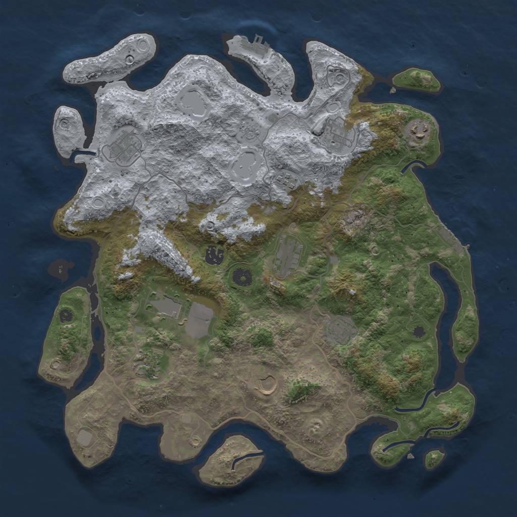Rust Map: Procedural Map, Size: 4000, Seed: 329458, 17 Monuments
