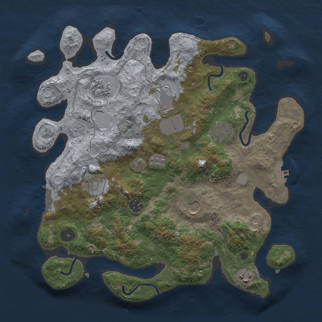 Rust Map: Procedural Map, Size: 3500, Seed: 11666354, 15 Monuments