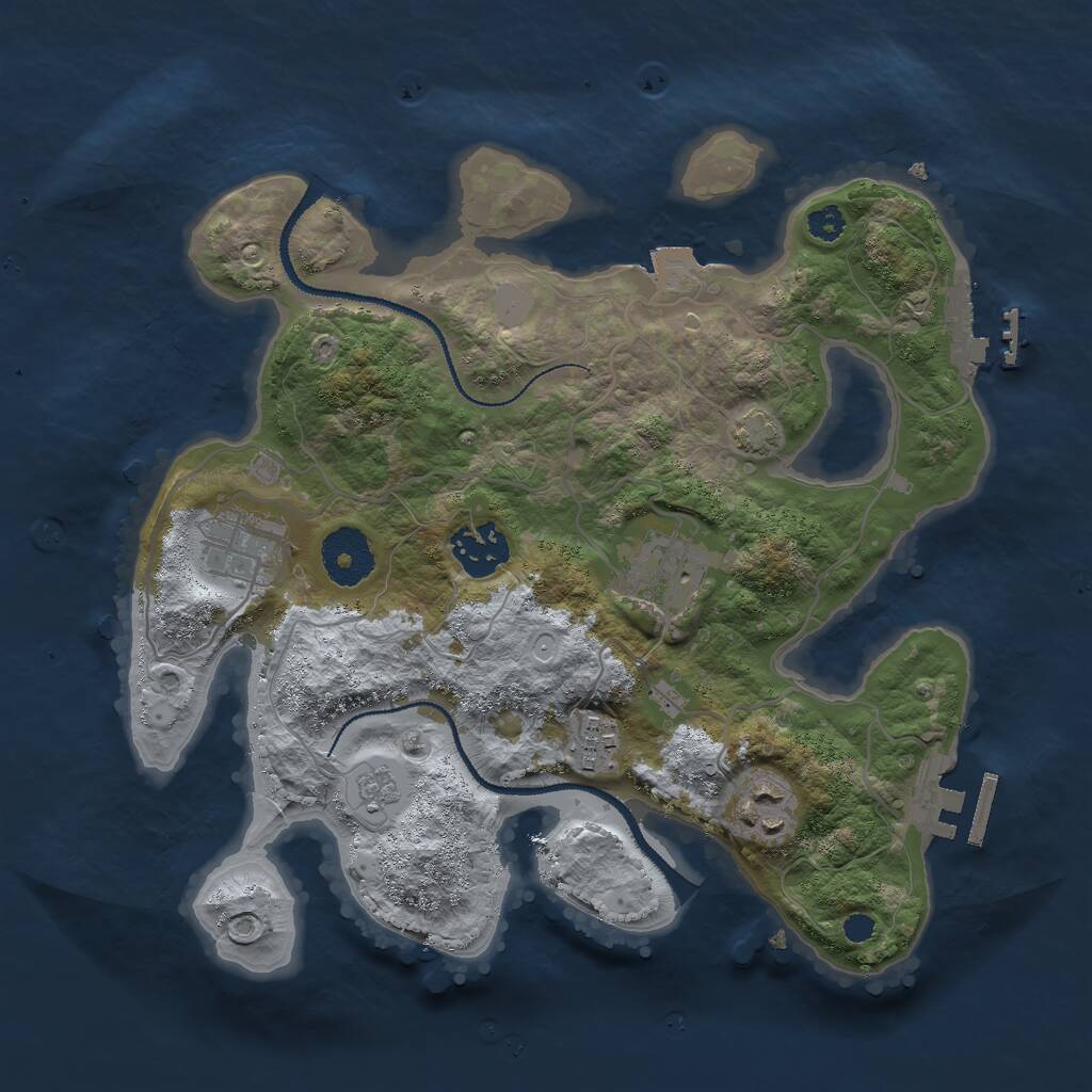 Rust Map: Procedural Map, Size: 3000, Seed: 1062311578, 10 Monuments