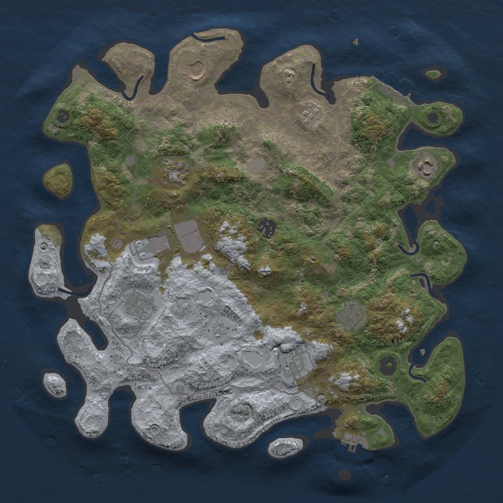 Rust Map: Procedural Map, Size: 4000, Seed: 13541235, 16 Monuments