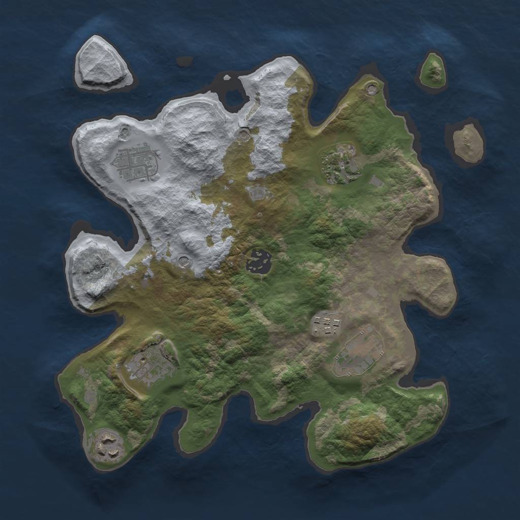 Rust Map: Barren, Size: 3000, Seed: 170, 10 Monuments