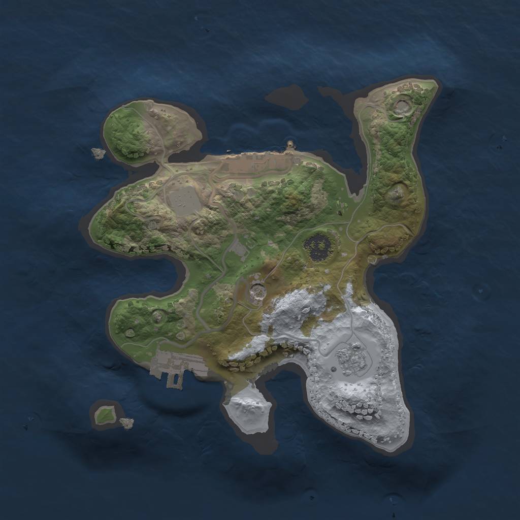 Rust Map: Procedural Map, Size: 2000, Seed: 18132, 7 Monuments