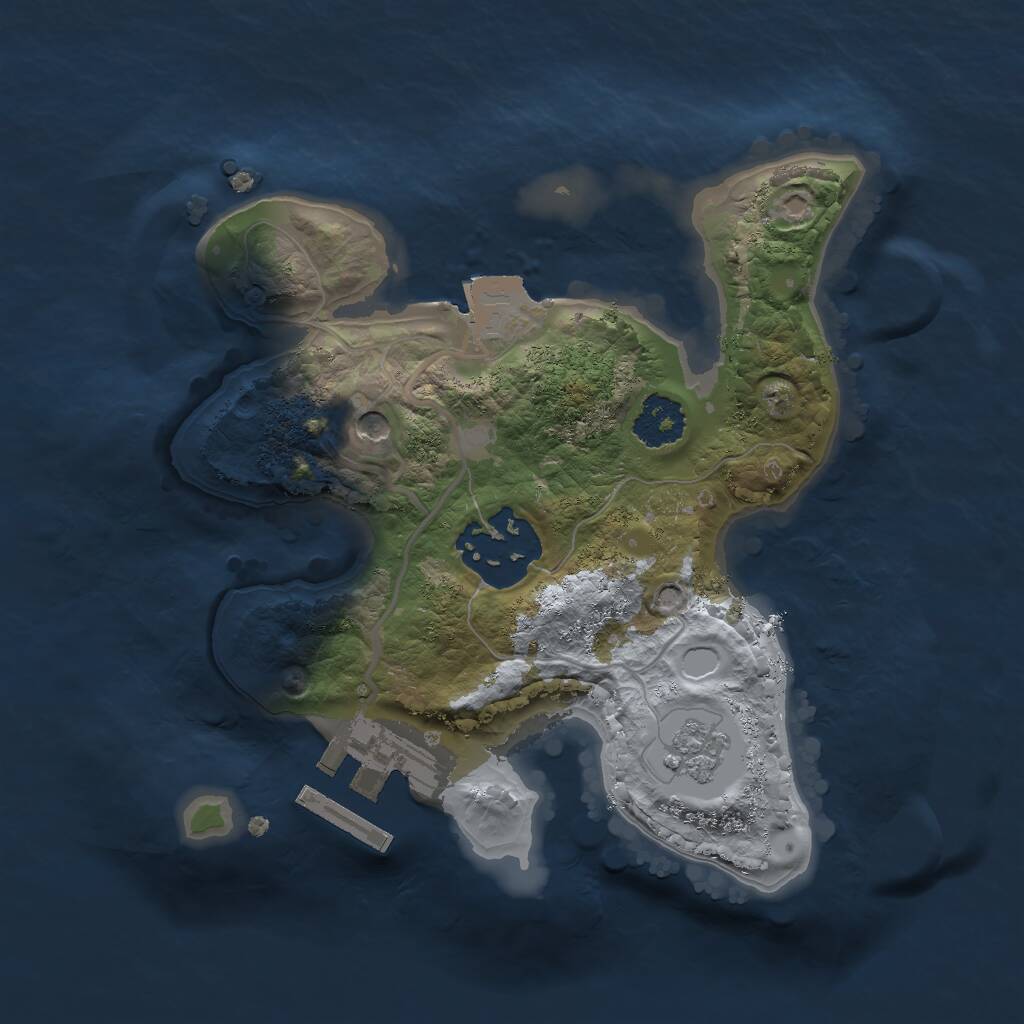 Rust Map: Procedural Map, Size: 2000, Seed: 18132, 5 Monuments