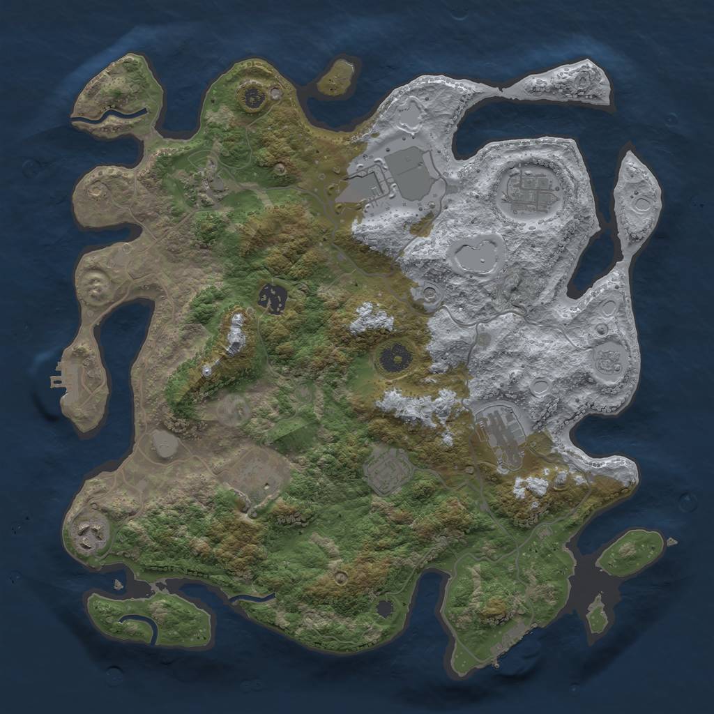 Rust Map: Procedural Map, Size: 3600, Seed: 1460028, 15 Monuments