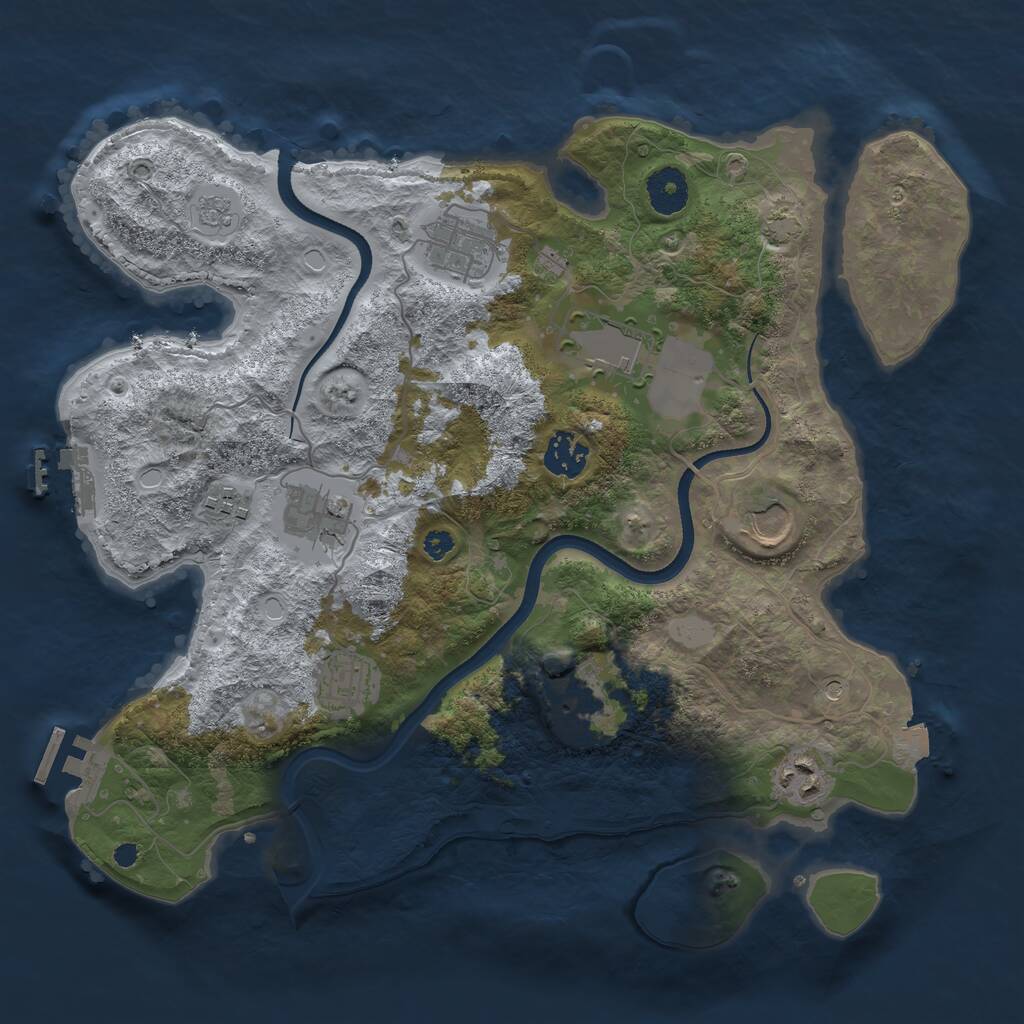 Rust Map: Procedural Map, Size: 3500, Seed: 1458685828, 15 Monuments
