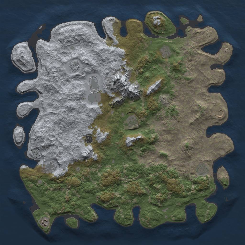 Rust Map: Barren, Size: 5000, Seed: 776354085, 14 Monuments