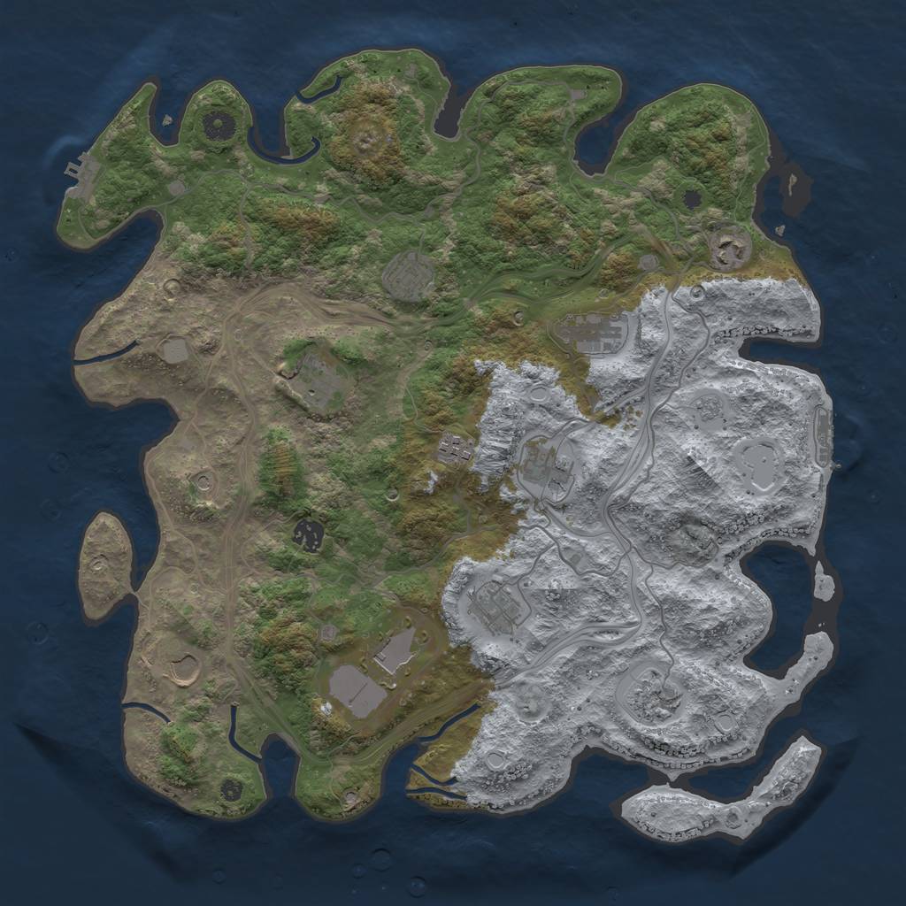 Rust Map: Procedural Map, Size: 4250, Seed: 862825369, 18 Monuments