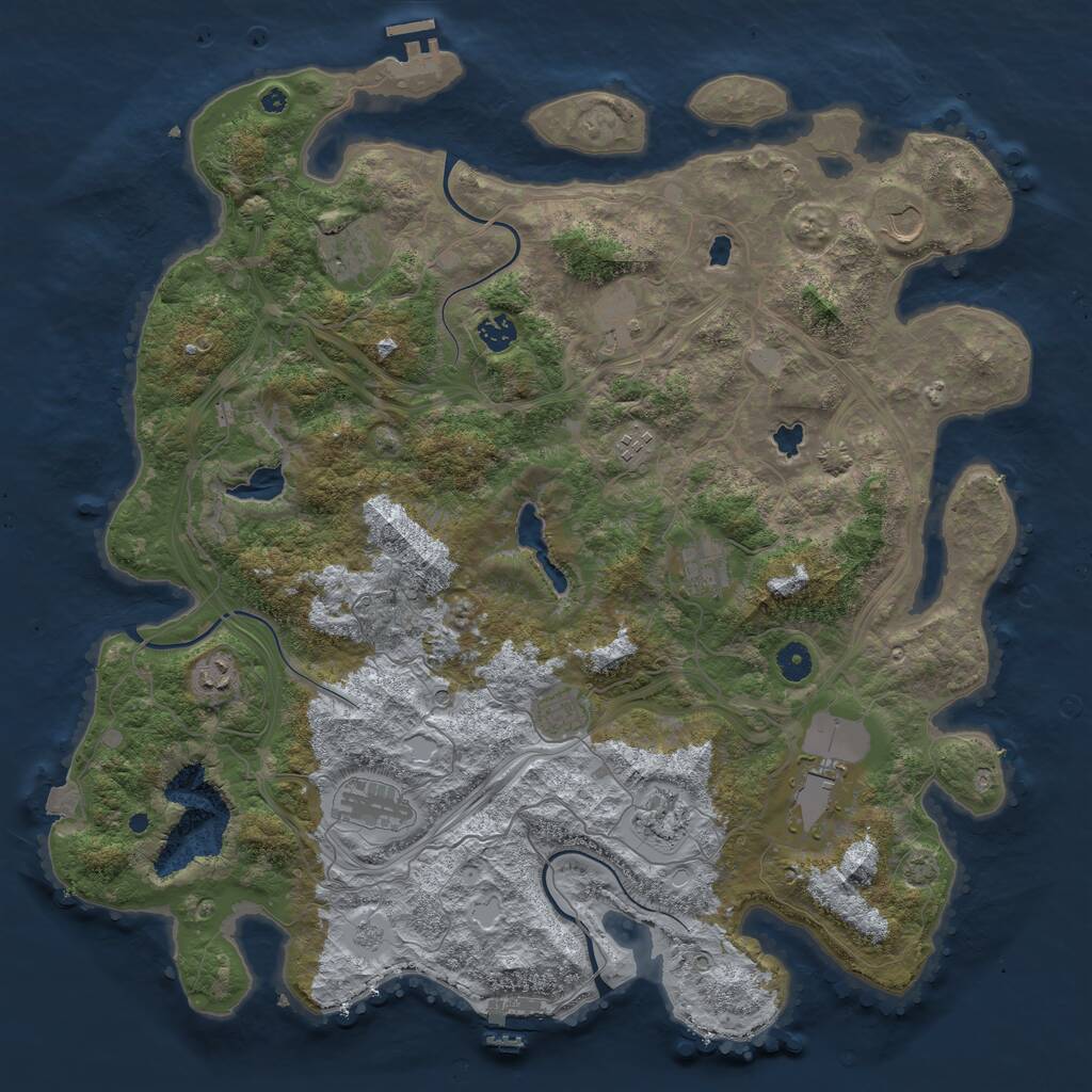 Rust Map: Procedural Map, Size: 4500, Seed: 5438681, 17 Monuments