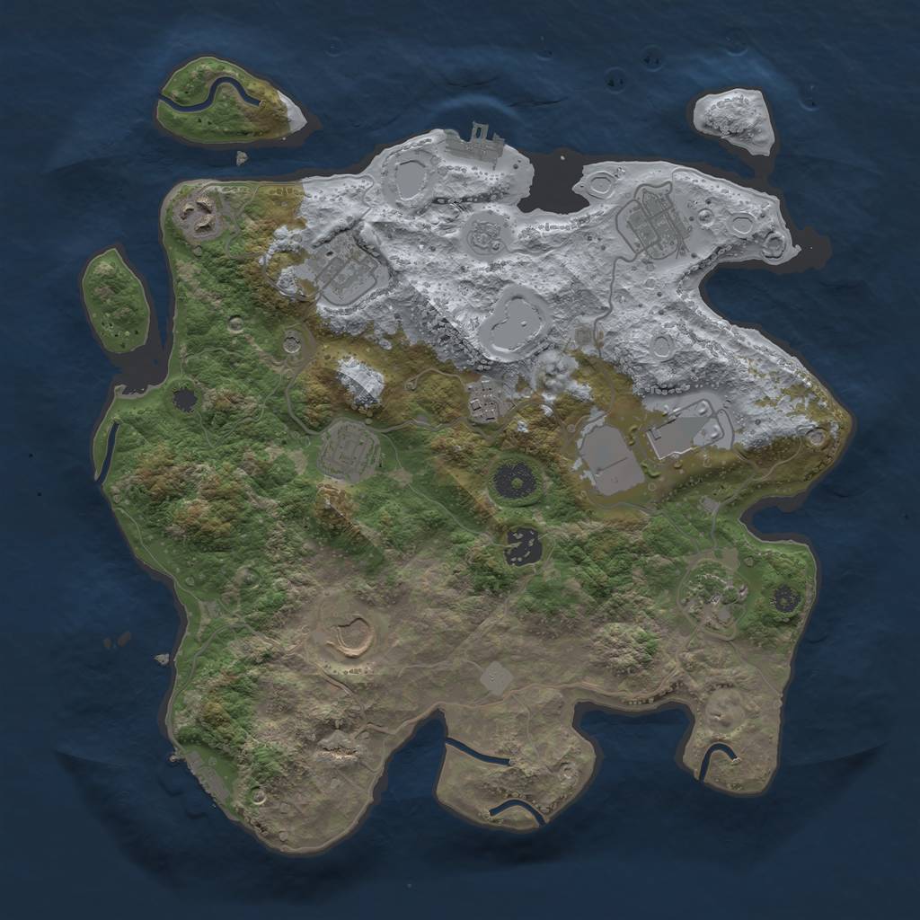 Rust Map: Procedural Map, Size: 3500, Seed: 1680822077, 16 Monuments