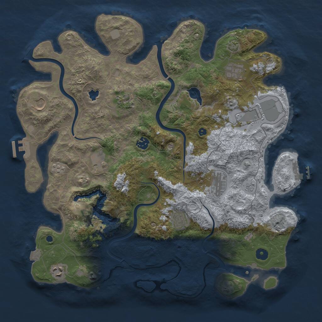 Rust Map: Procedural Map, Size: 4000, Seed: 669, 16 Monuments