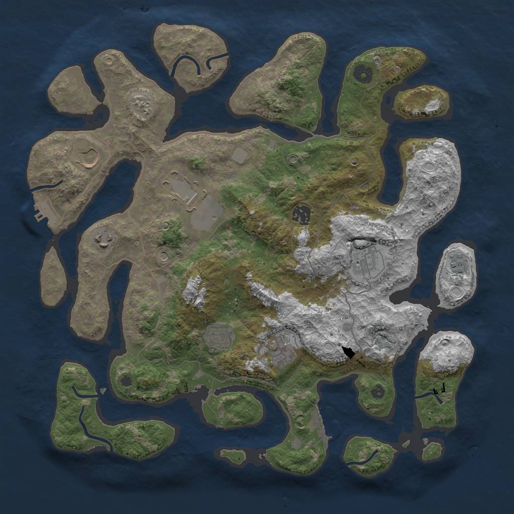 Rust Map: Procedural Map, Size: 4000, Seed: 669, 16 Monuments