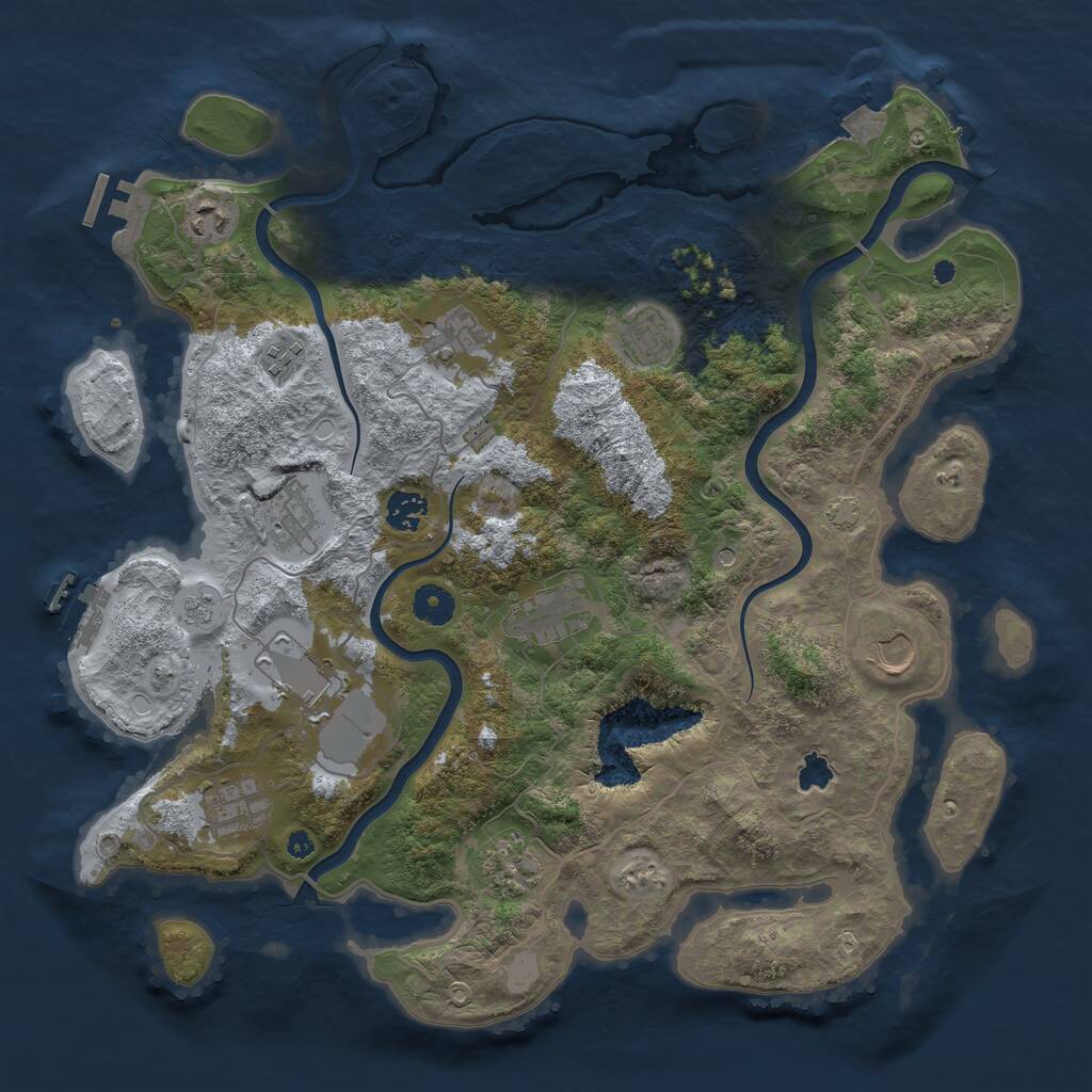 Rust Map: Procedural Map, Size: 4000, Seed: 1858565607, 17 Monuments