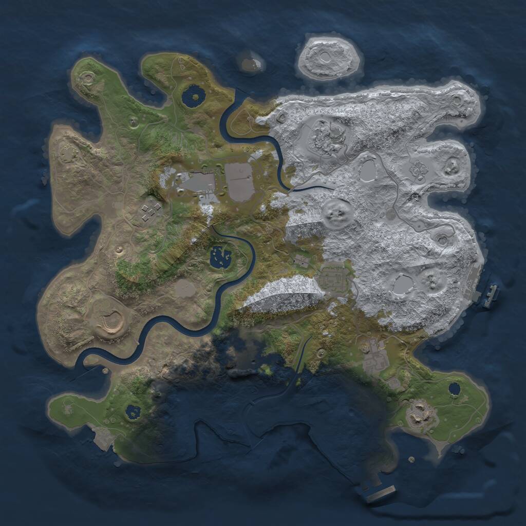 Rust Map: Procedural Map, Size: 3500, Seed: 1540197446, 15 Monuments