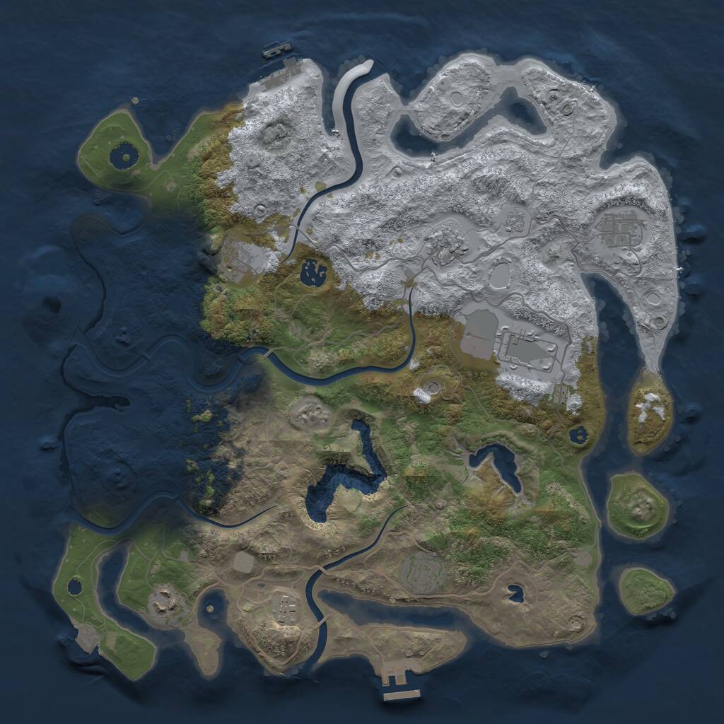 Rust Map: Procedural Map, Size: 4000, Seed: 1568214251, 14 Monuments
