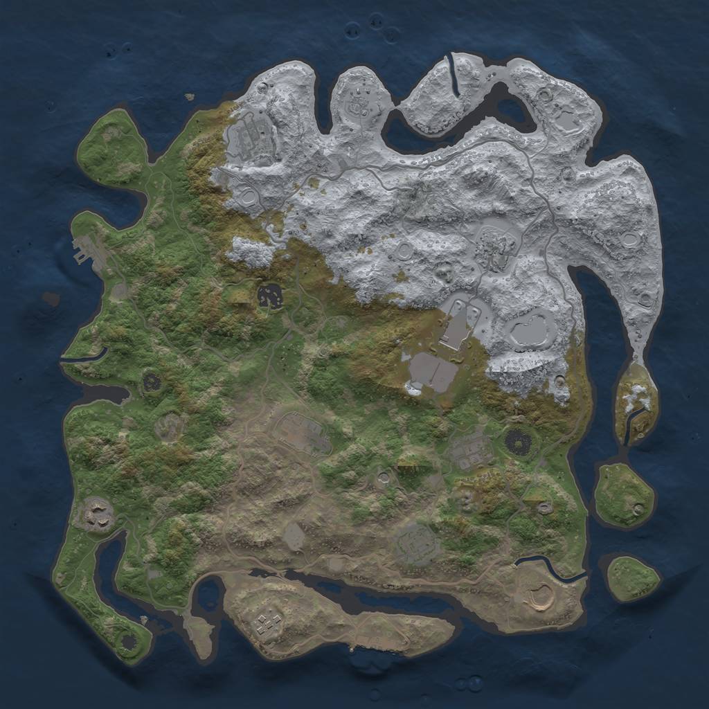 Rust Map: Procedural Map, Size: 4000, Seed: 1568214251, 17 Monuments