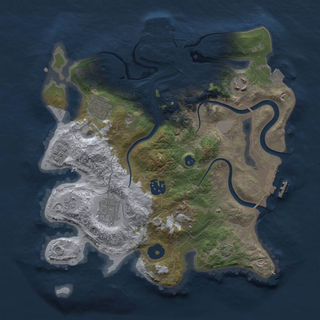 Rust Map: Procedural Map, Size: 3000, Seed: 364, 12 Monuments