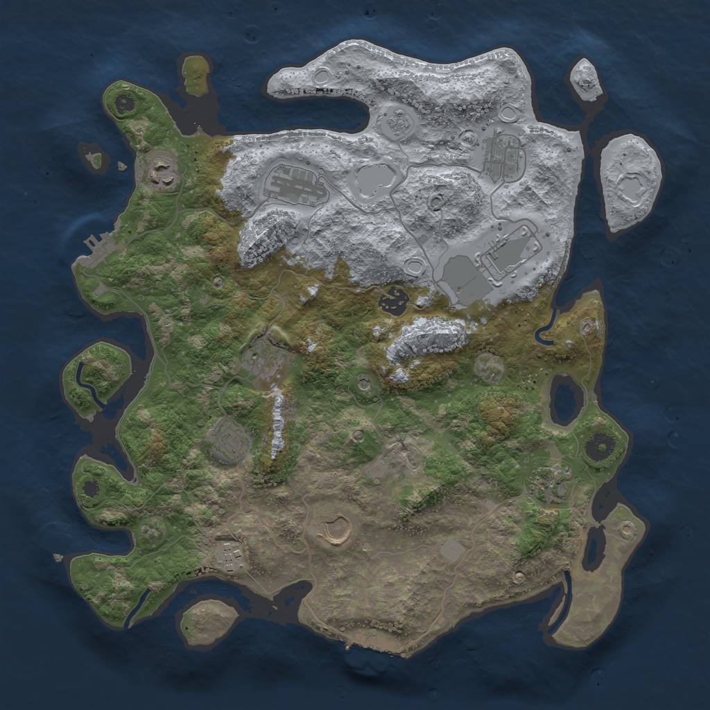 Rust Map: Procedural Map, Size: 3767, Seed: 13825, 17 Monuments