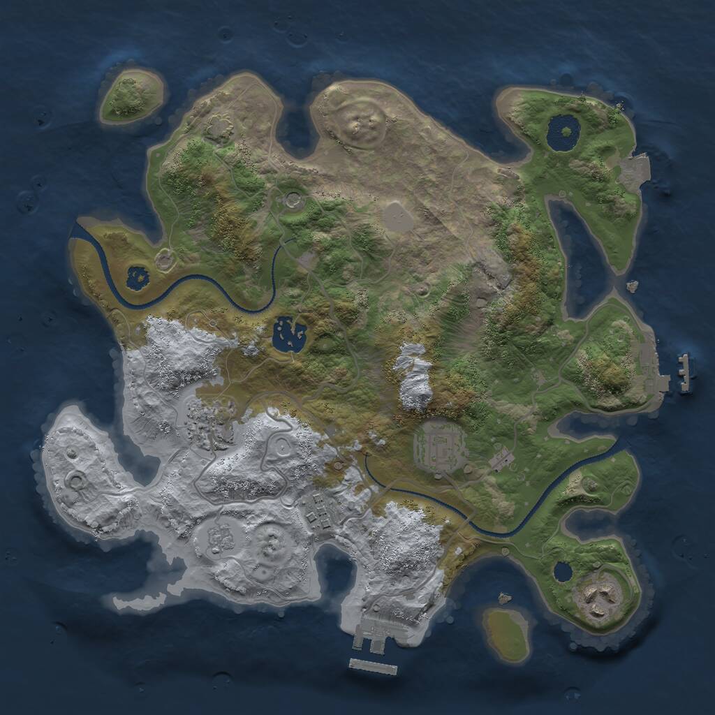 Rust Map: Procedural Map, Size: 3000, Seed: 757191130, 11 Monuments