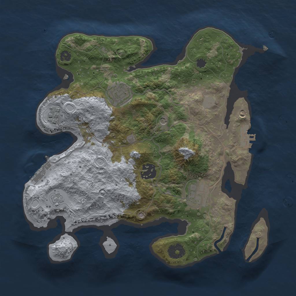 Rust Map: Procedural Map, Size: 2750, Seed: 32, 11 Monuments