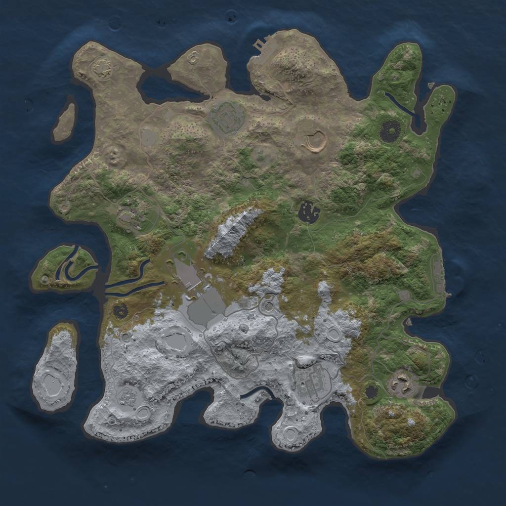 Rust Map: Procedural Map, Size: 3500, Seed: 9882316, 15 Monuments