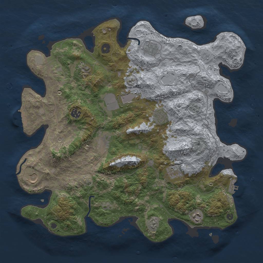 Rust Map: Procedural Map, Size: 4000, Seed: 1540197446, 18 Monuments