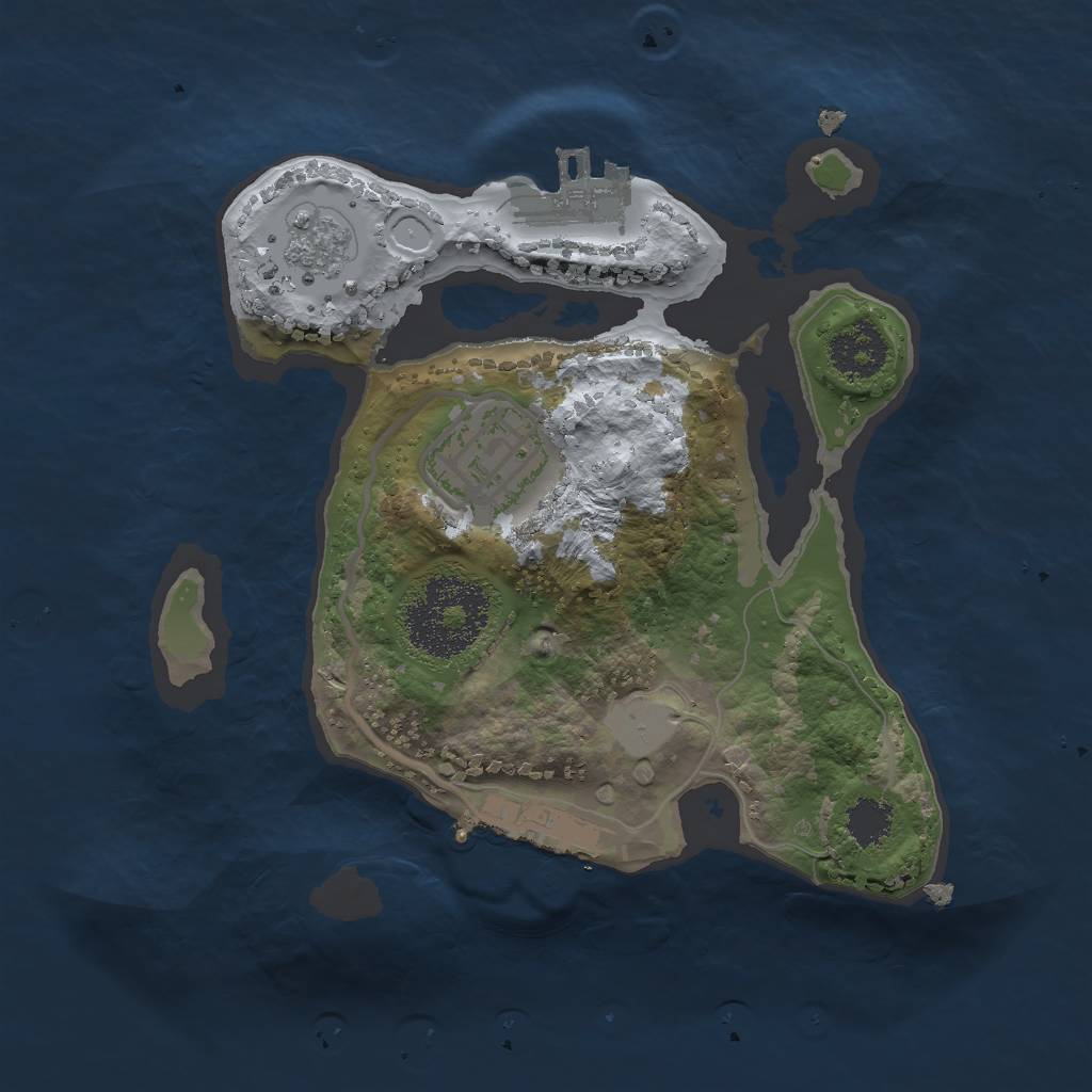 Rust Map: Procedural Map, Size: 2000, Seed: 69620, 7 Monuments