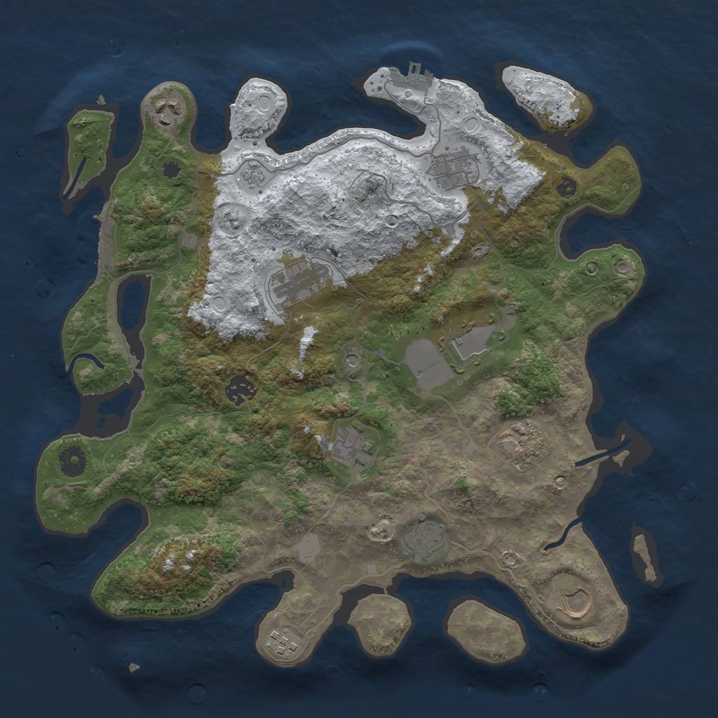 Rust Map: Procedural Map, Size: 3700, Seed: 14952278, 19 Monuments