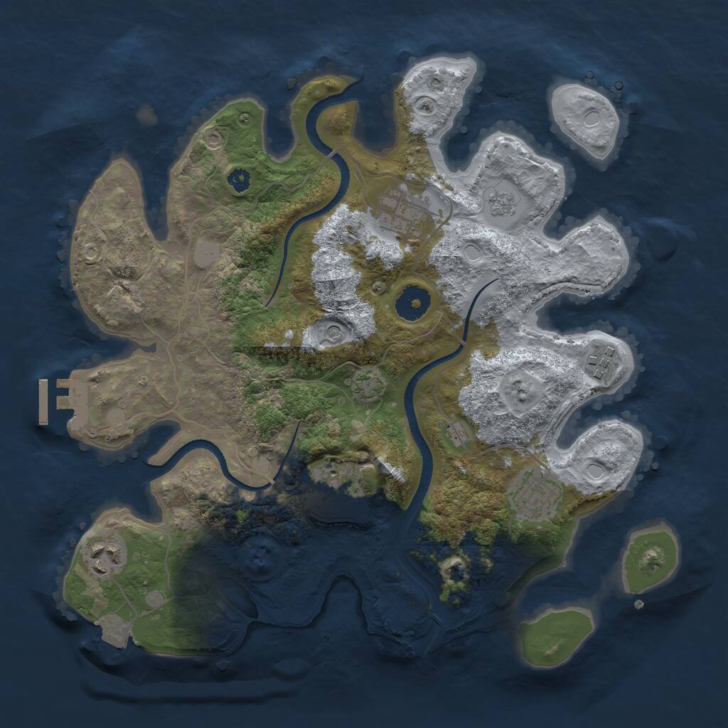 Rust Map: Procedural Map, Size: 3200, Seed: 678, 10 Monuments