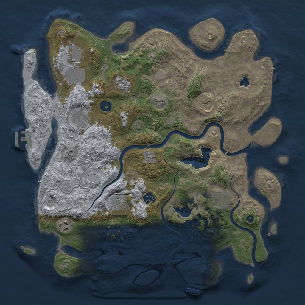 Rust Map: Procedural Map, Size: 4000, Seed: 1212569626, 15 Monuments