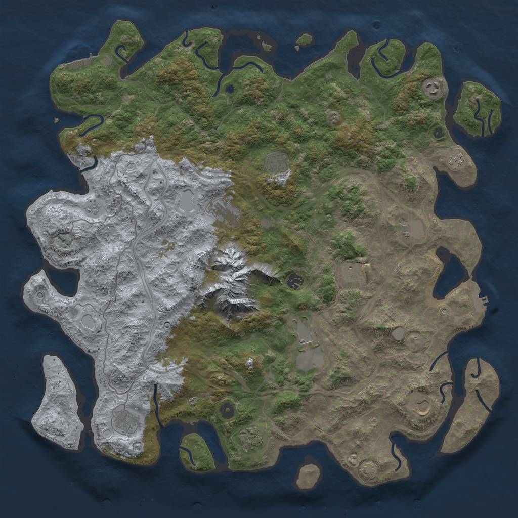 Rust Map: Procedural Map, Size: 5000, Seed: 546732, 19 Monuments