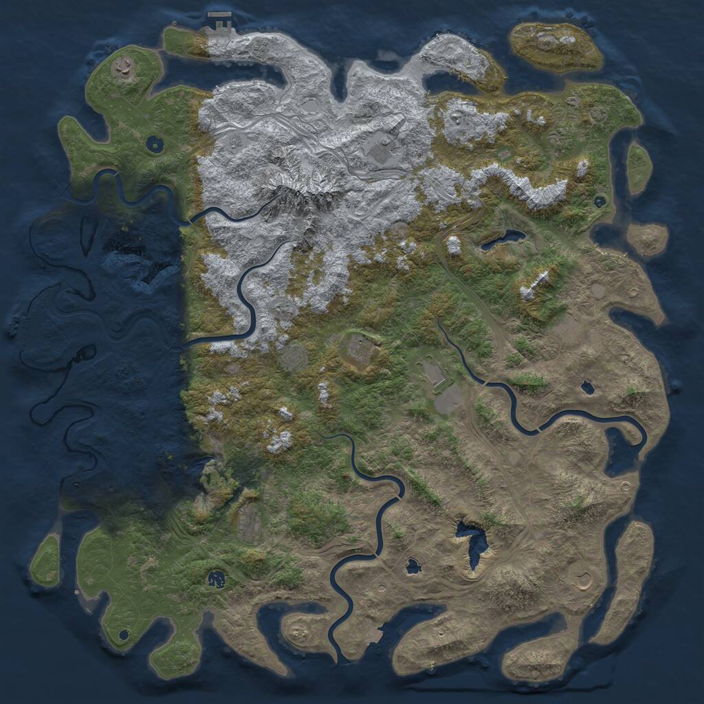 Rust Map: Procedural Map, Size: 6000, Seed: 2189, 17 Monuments