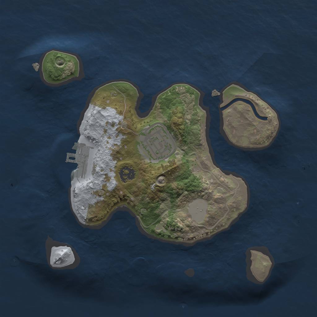 Rust Map: Procedural Map, Size: 2000, Seed: 98745, 5 Monuments