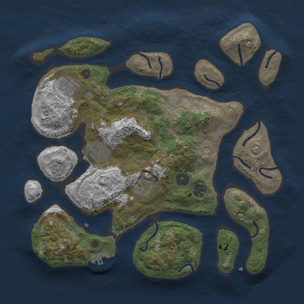 Rust Map: Procedural Map, Size: 3500, Seed: 82106054, 12 Monuments