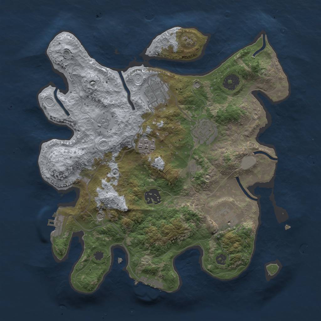 Rust Map: Procedural Map, Size: 2986, Seed: 1032007, 12 Monuments
