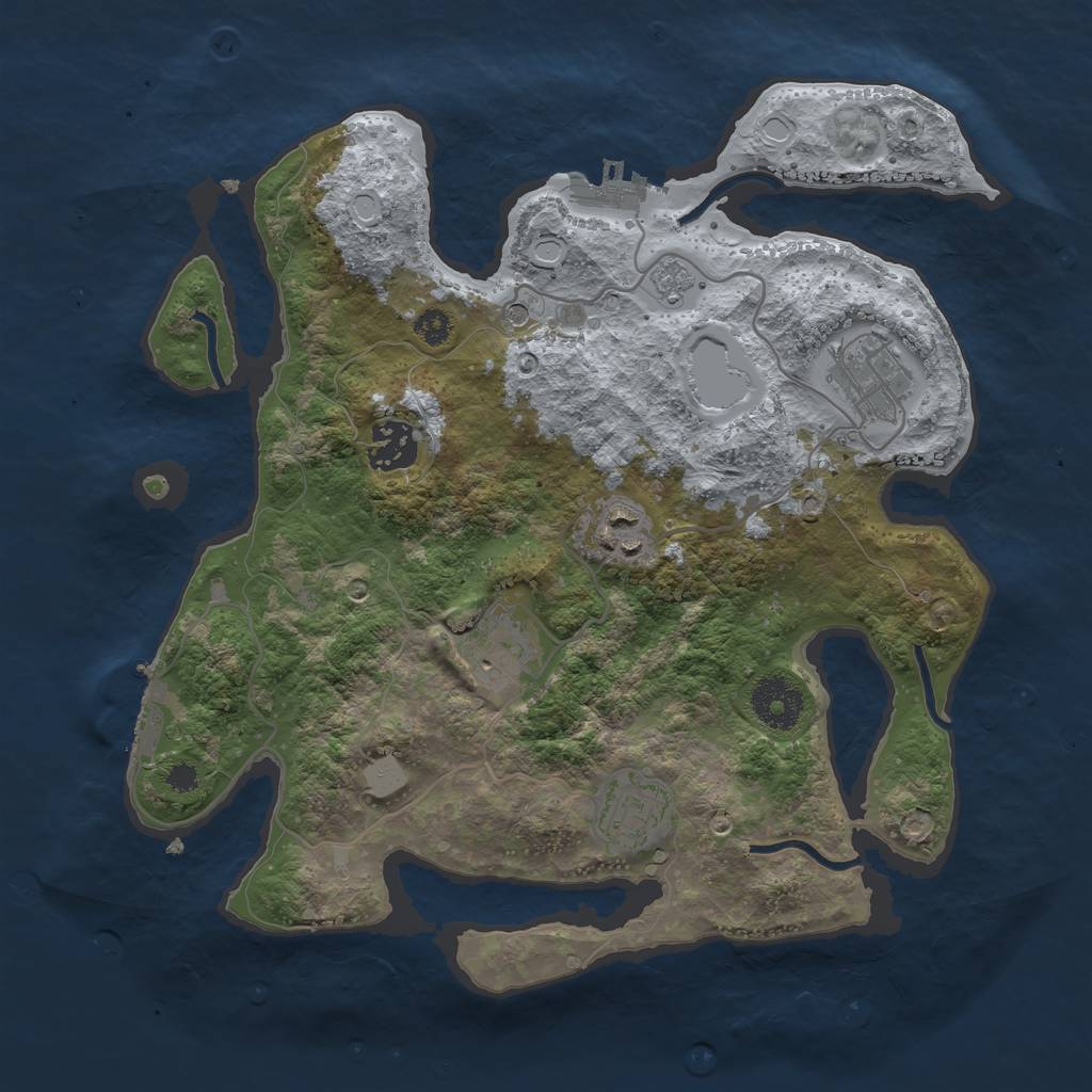 Rust Map: Procedural Map, Size: 3152, Seed: 912007, 12 Monuments