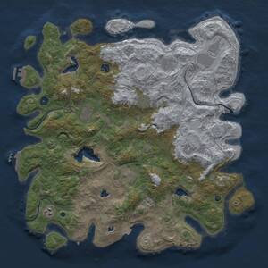 Thumbnail Rust Map: Procedural Map, Size: 4500, Seed: 45645, 16 Monuments