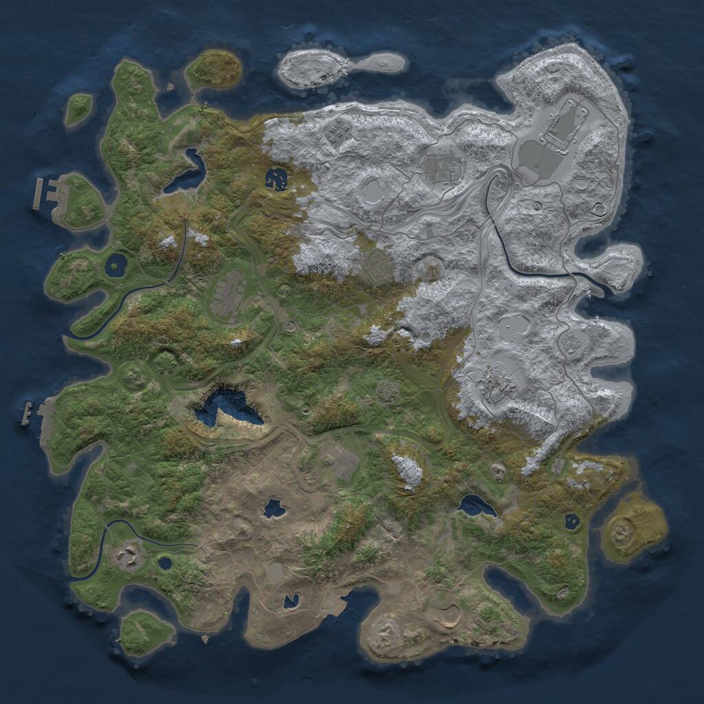 Rust Map: Procedural Map, Size: 4500, Seed: 45645, 16 Monuments