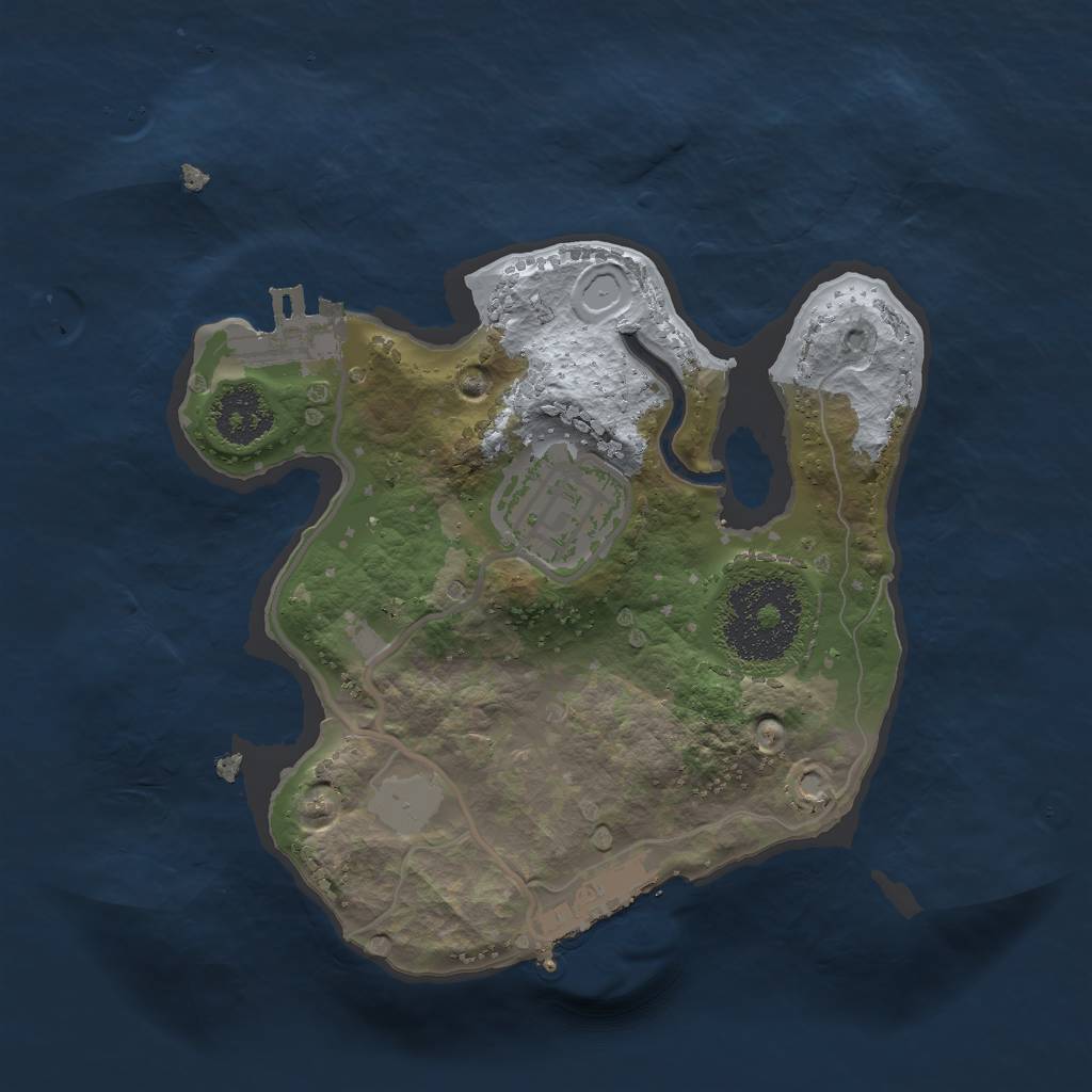 Rust Map: Procedural Map, Size: 2000, Seed: 98987, 6 Monuments