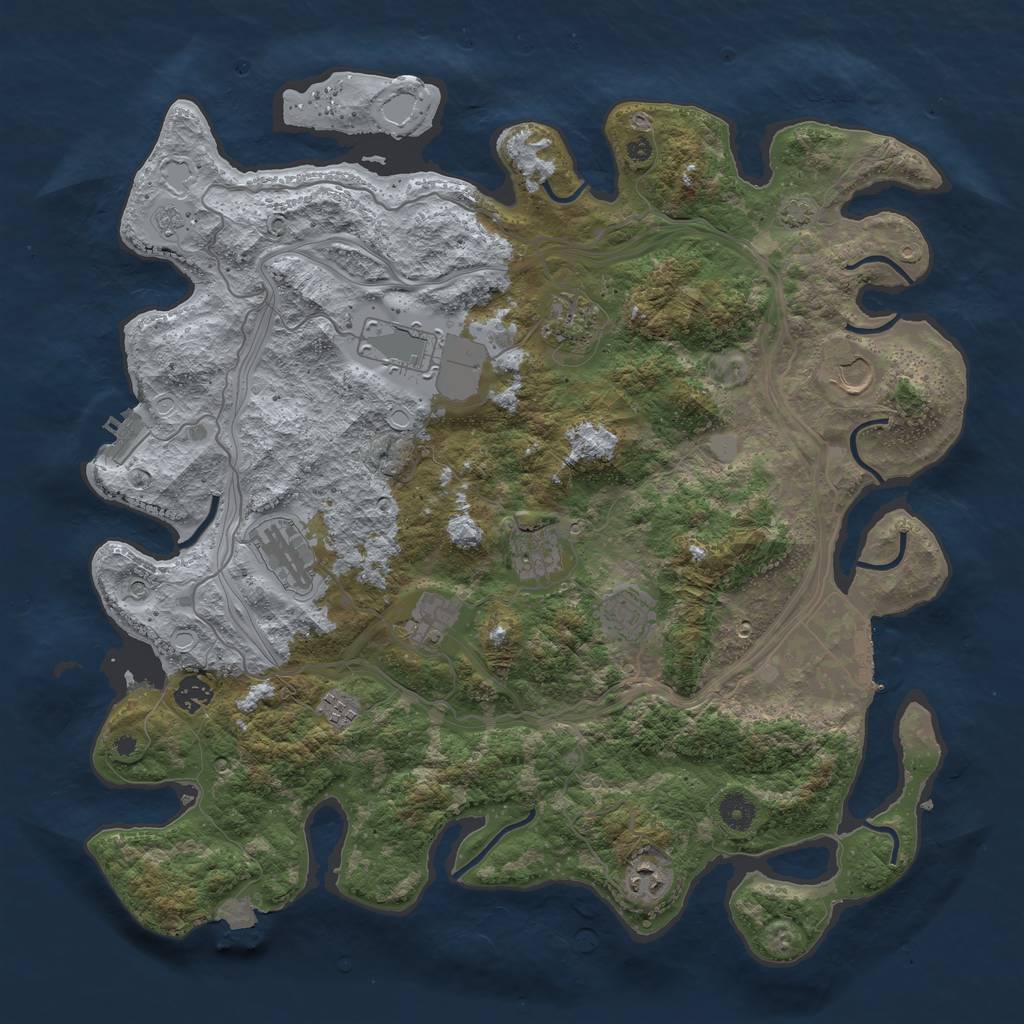 Rust Map: Procedural Map, Size: 4250, Seed: 56642500, 18 Monuments