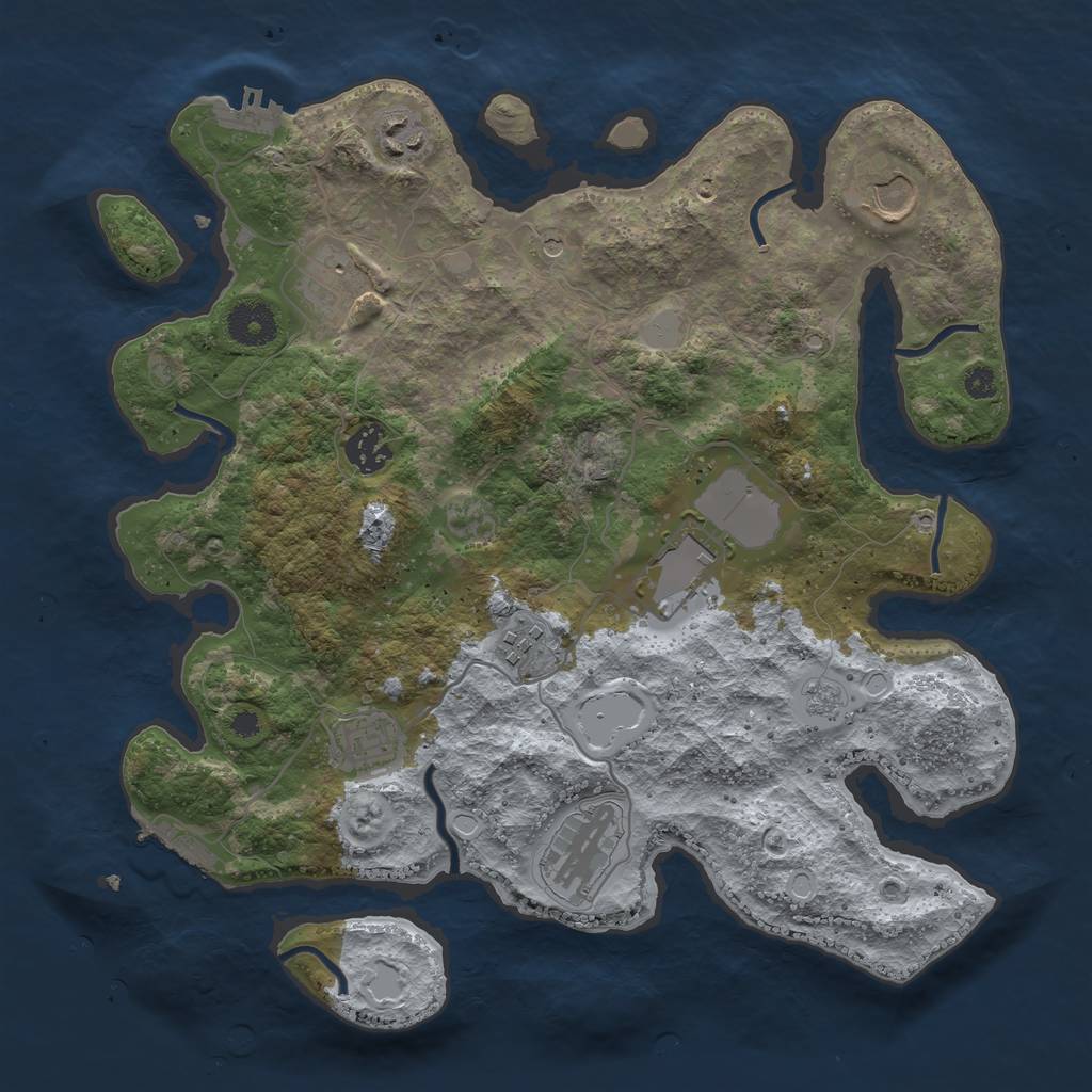 Rust Map: Procedural Map, Size: 3500, Seed: 1669232211, 15 Monuments