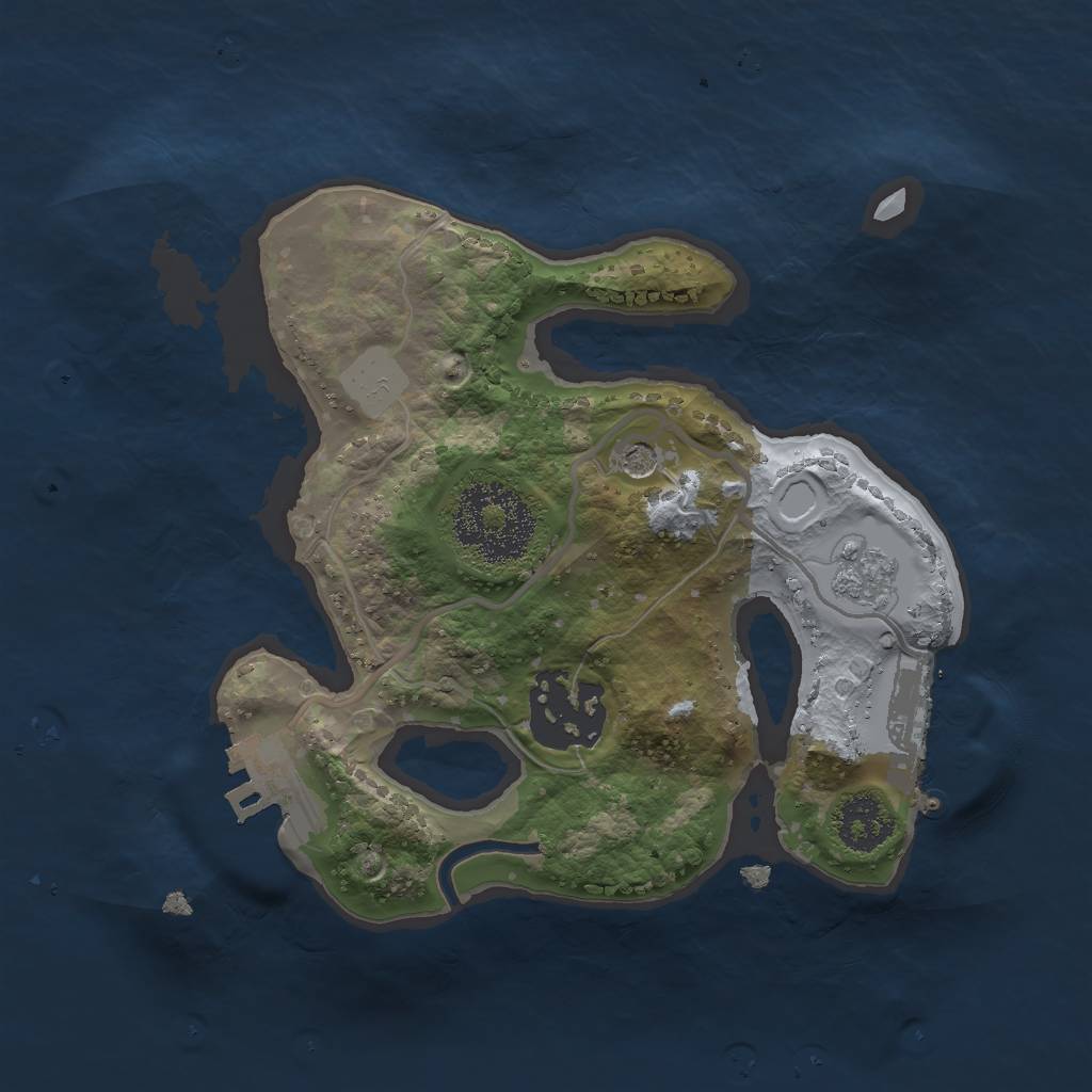 Rust Map: Procedural Map, Size: 2000, Seed: 1668, 8 Monuments