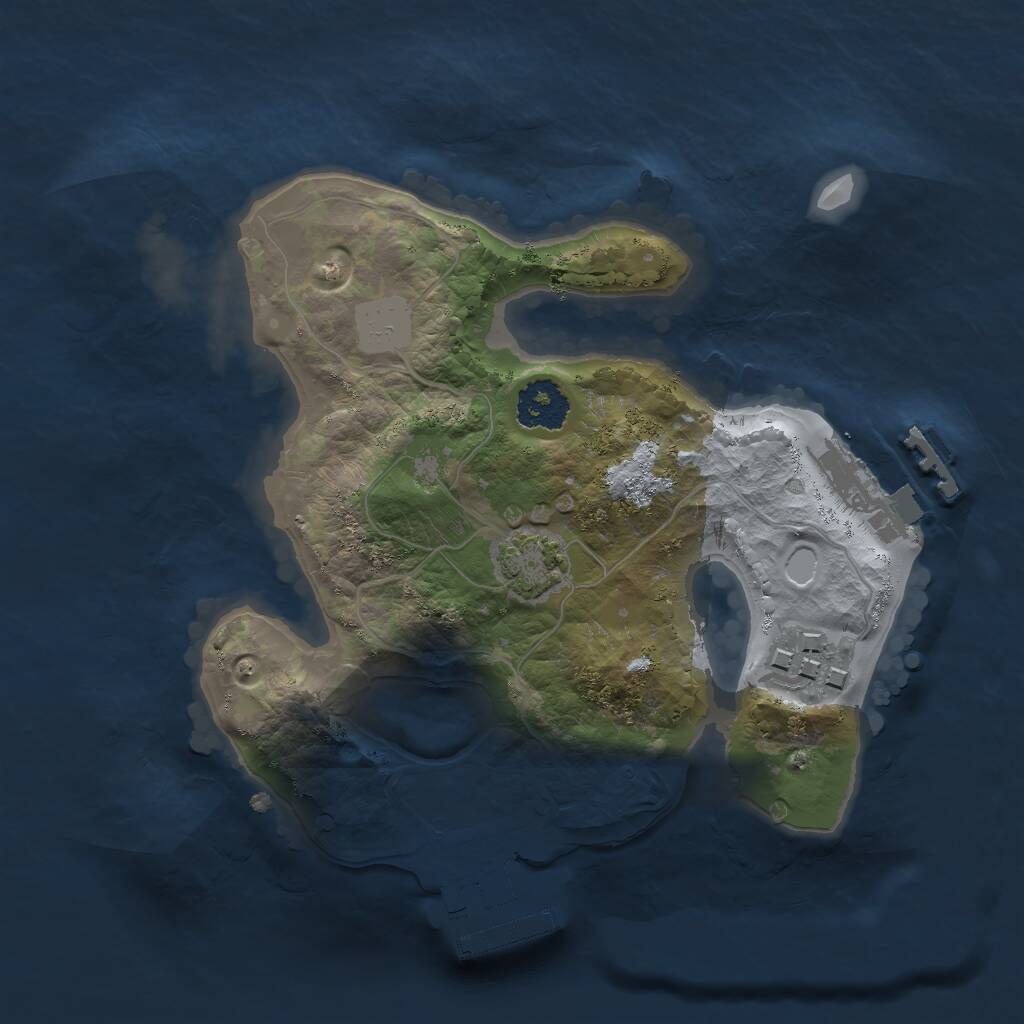 Rust Map: Procedural Map, Size: 2000, Seed: 1668, 5 Monuments