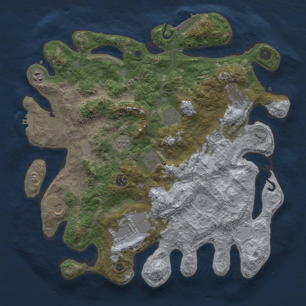 Rust Map: Procedural Map, Size: 4000, Seed: 5320953, 15 Monuments