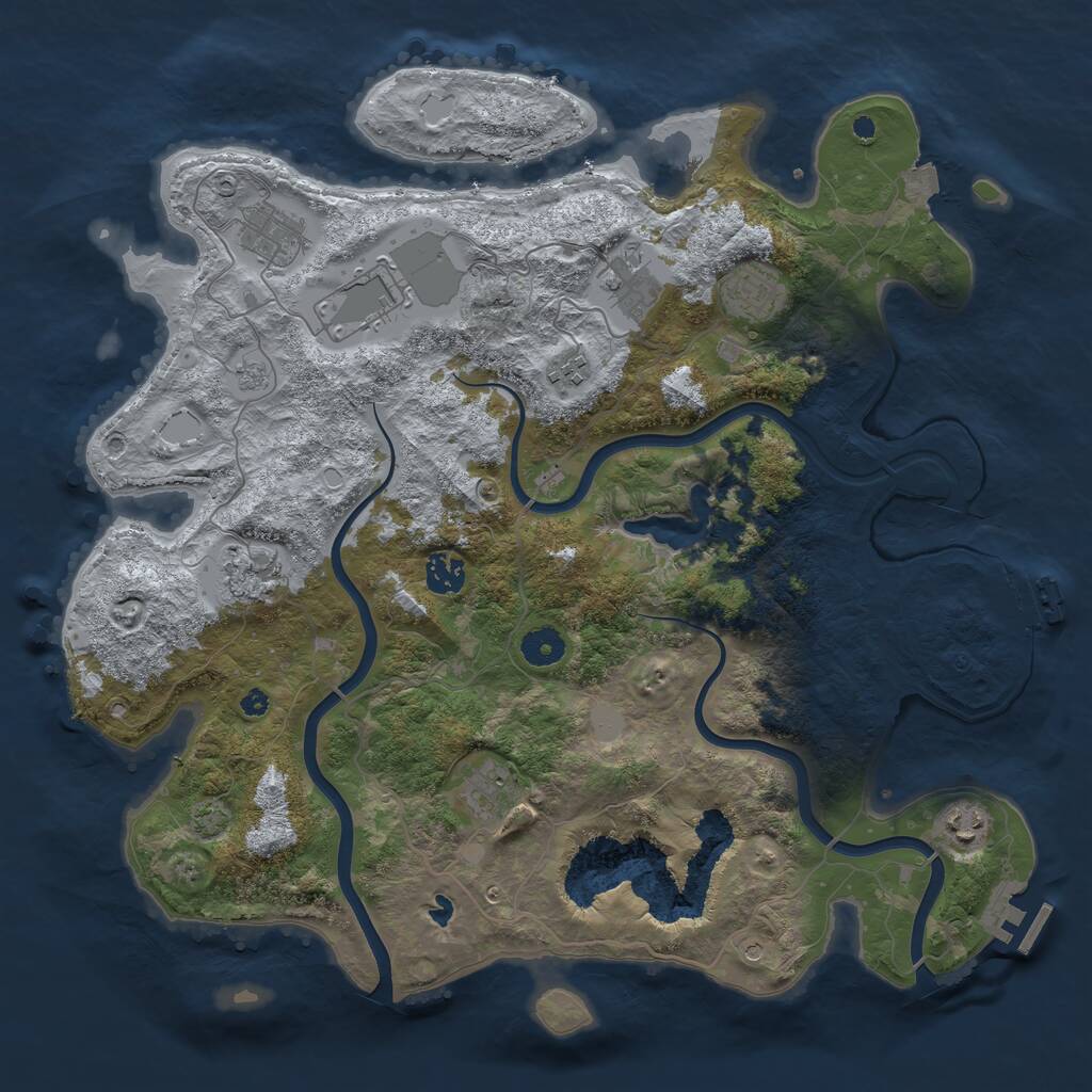 Rust Map: Procedural Map, Size: 4000, Seed: 680457279, 15 Monuments