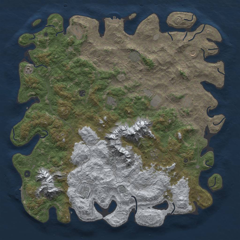 Rust Map: Procedural Map, Size: 5500, Seed: 16751298, 20 Monuments