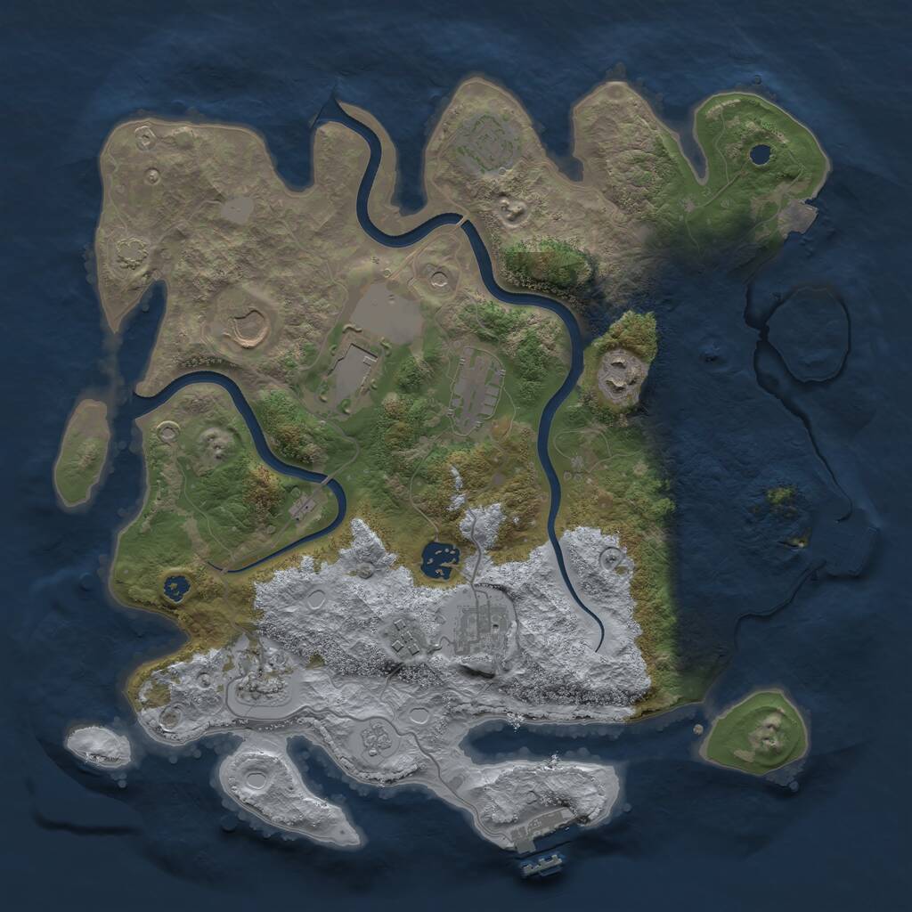 Rust Map: Procedural Map, Size: 3600, Seed: 1720723098, 15 Monuments