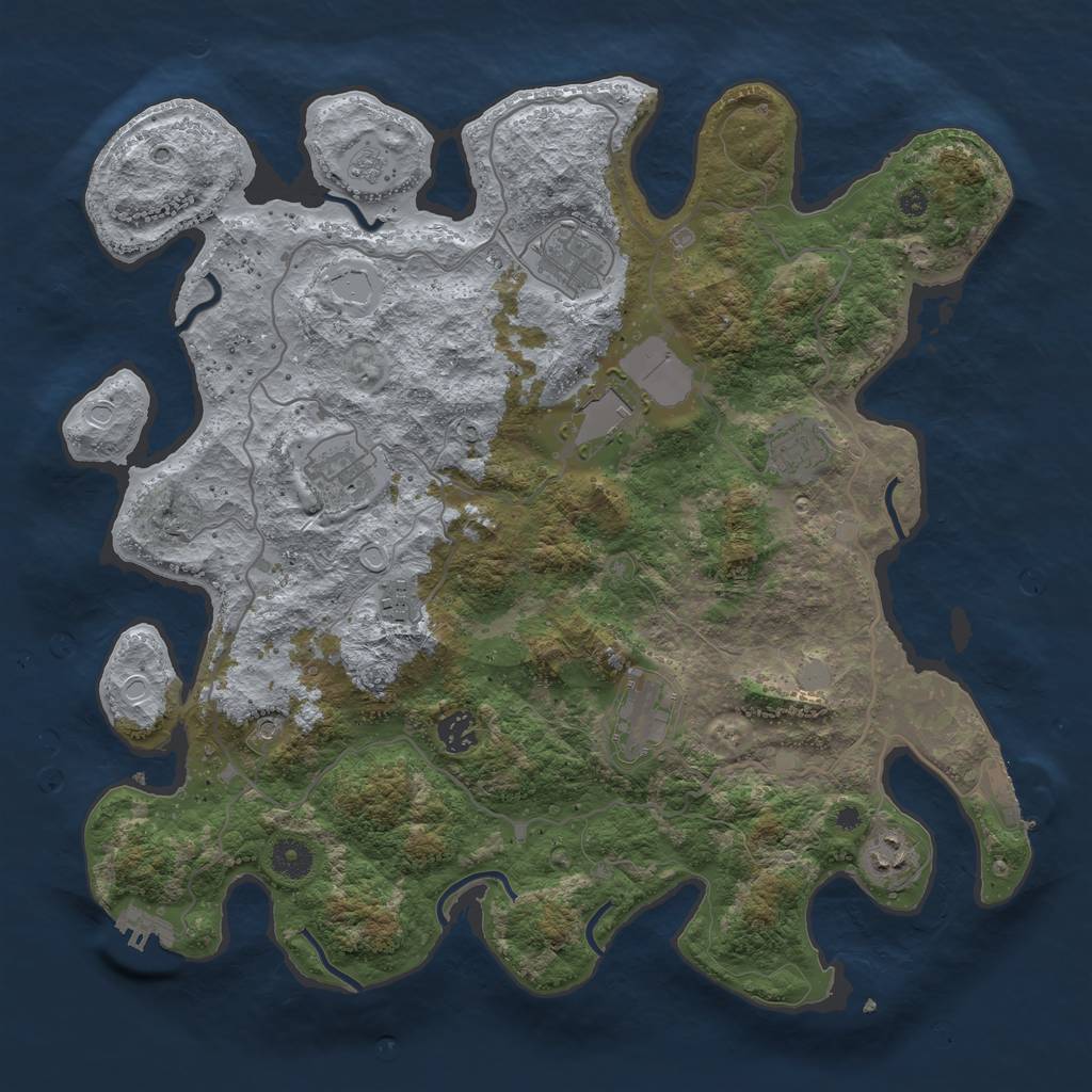 Rust Map: Procedural Map, Size: 4000, Seed: 15912092, 15 Monuments